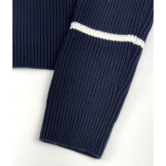 Vince Racked Rib Cotton Stripe in Coastal/Optic White Size L - Picture 5 of 9